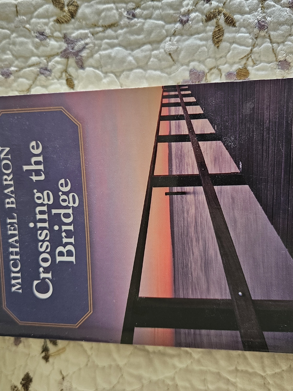 Crossing the Bridge by Michael Baron - Sunset Pier Cover (Purple, Pink, Orange)